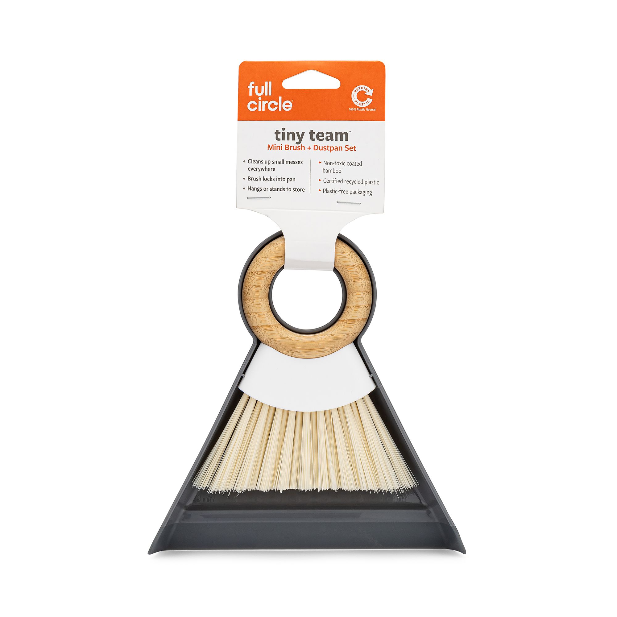 Full Circle Tiny Team Mini Brush & Dustpan Set White